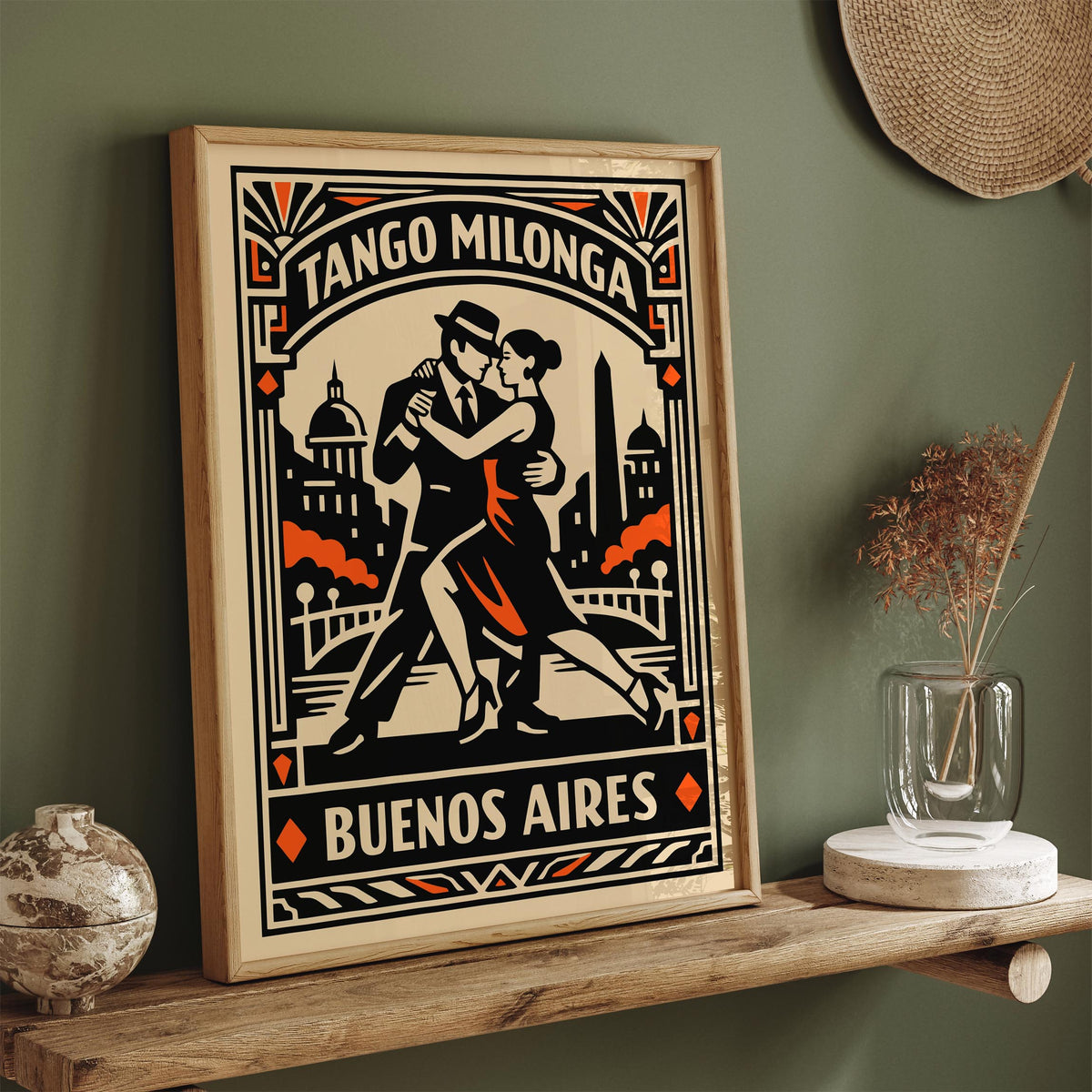 Buenos Aires Tango Milonga Vintage Art Poster