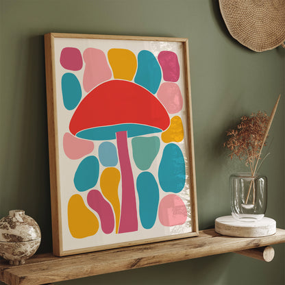 Colorful Mushrooms Kids Room Wall Art