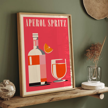 Aperol Spritz Drink Minimal Poster