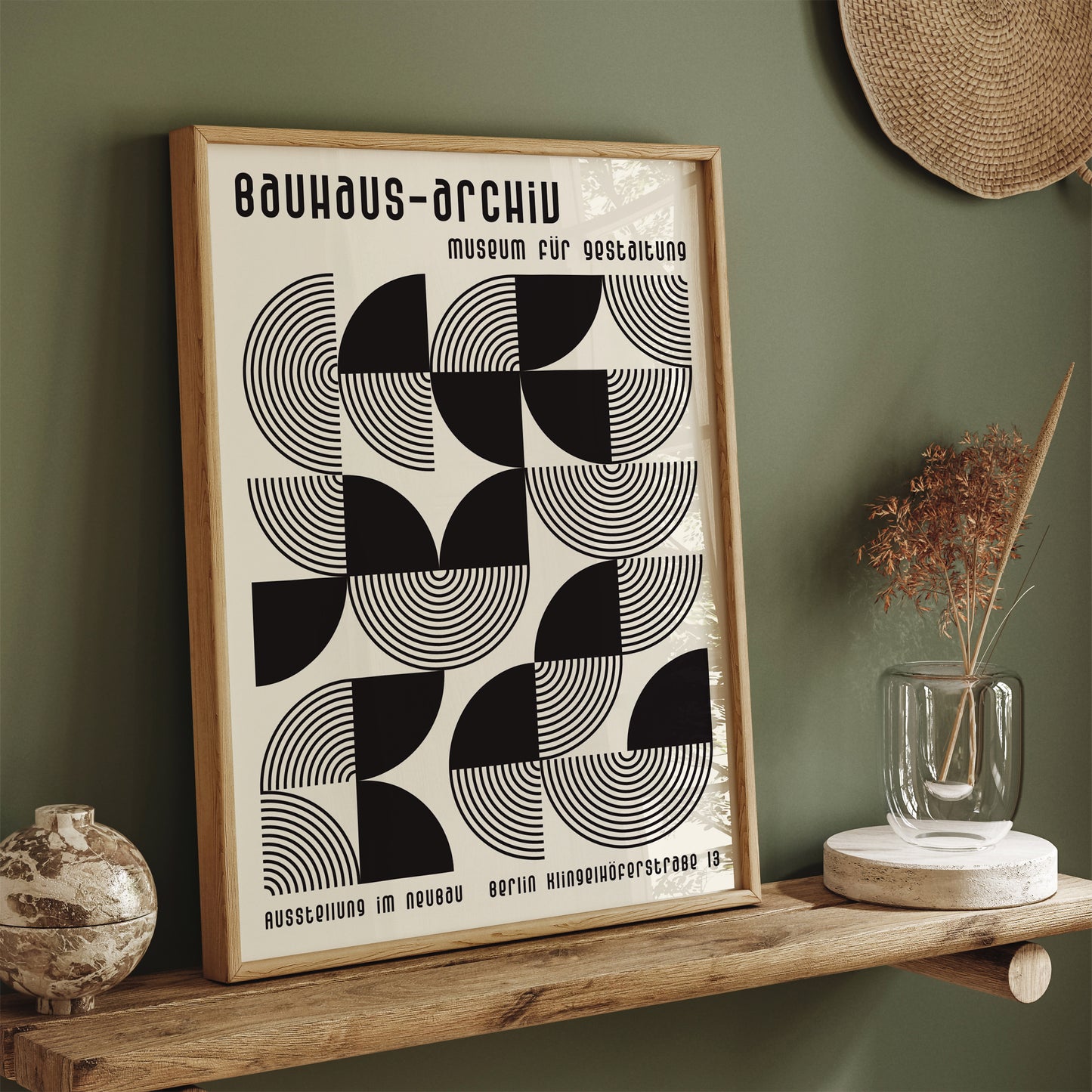 Black and White Modern Bauhaus Art Print