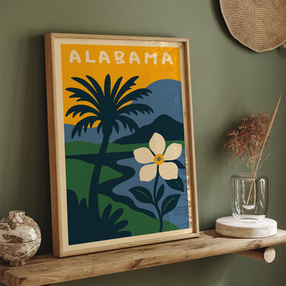 Alabama Retro Travel Poster