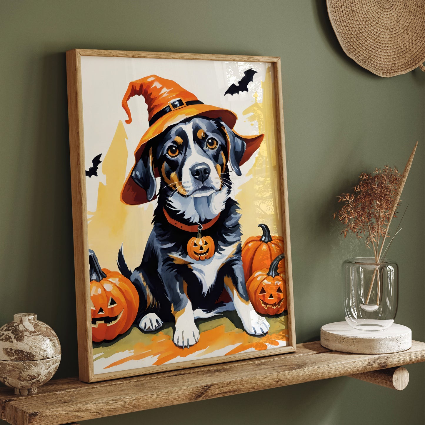 Halloween Time Funny Dog Art Print