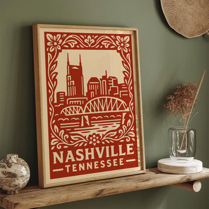 Nashville Tennessee Poster - Travel Cityscape Wall Art
