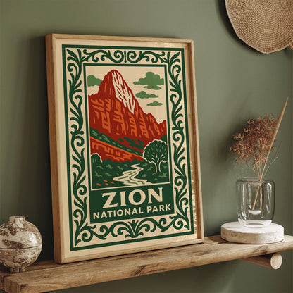 Zion National Park Poster - Travel Wanderlust Wall Art