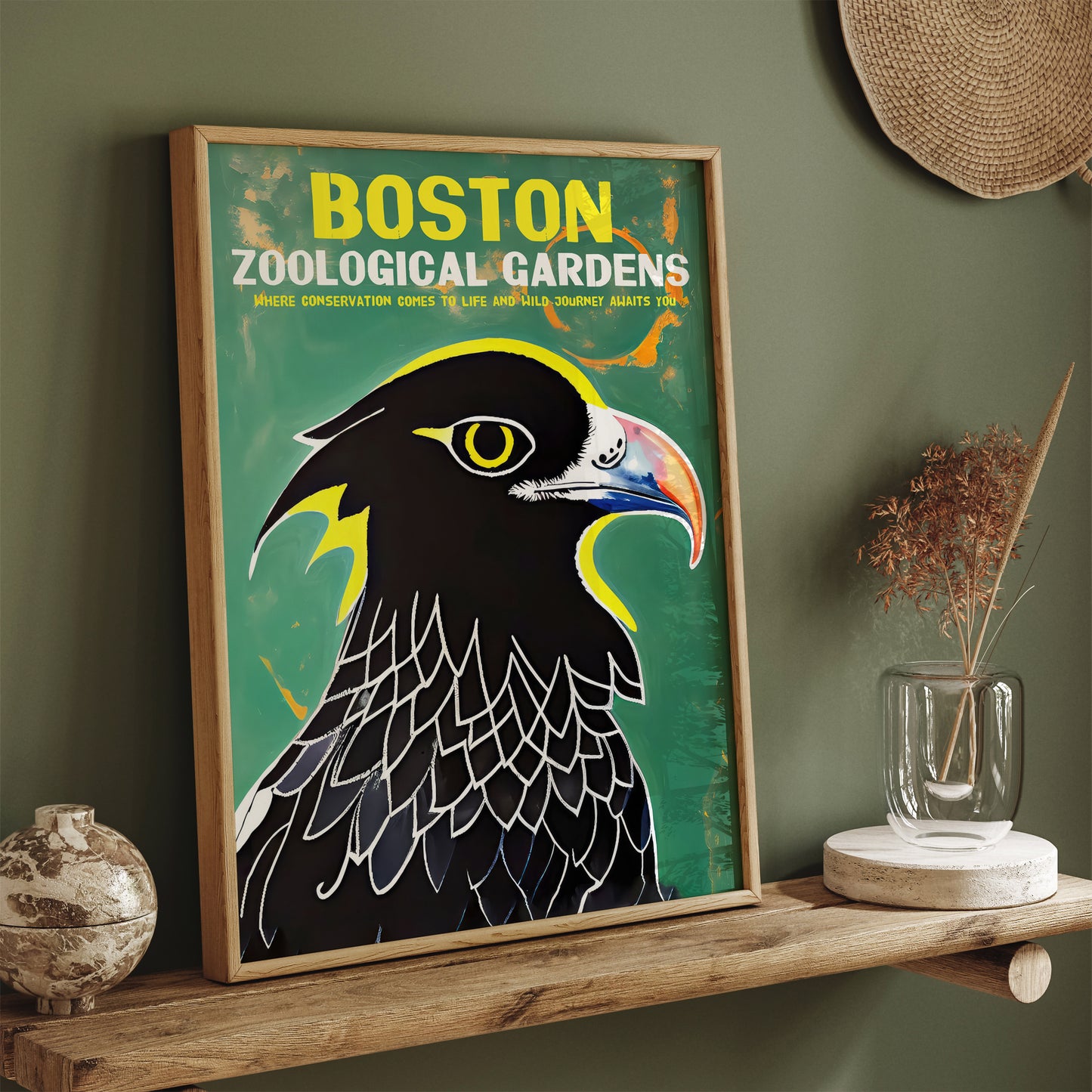 Boston Zoo Retro Eagle Poster