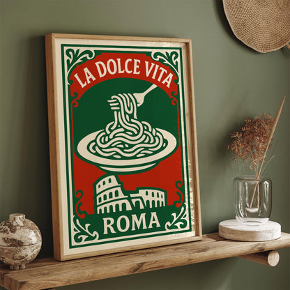 La Dolce Vita Poster - Roma Travel Art Print