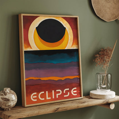 Solar Eclipse Art Print - Minimalist Wall Decor