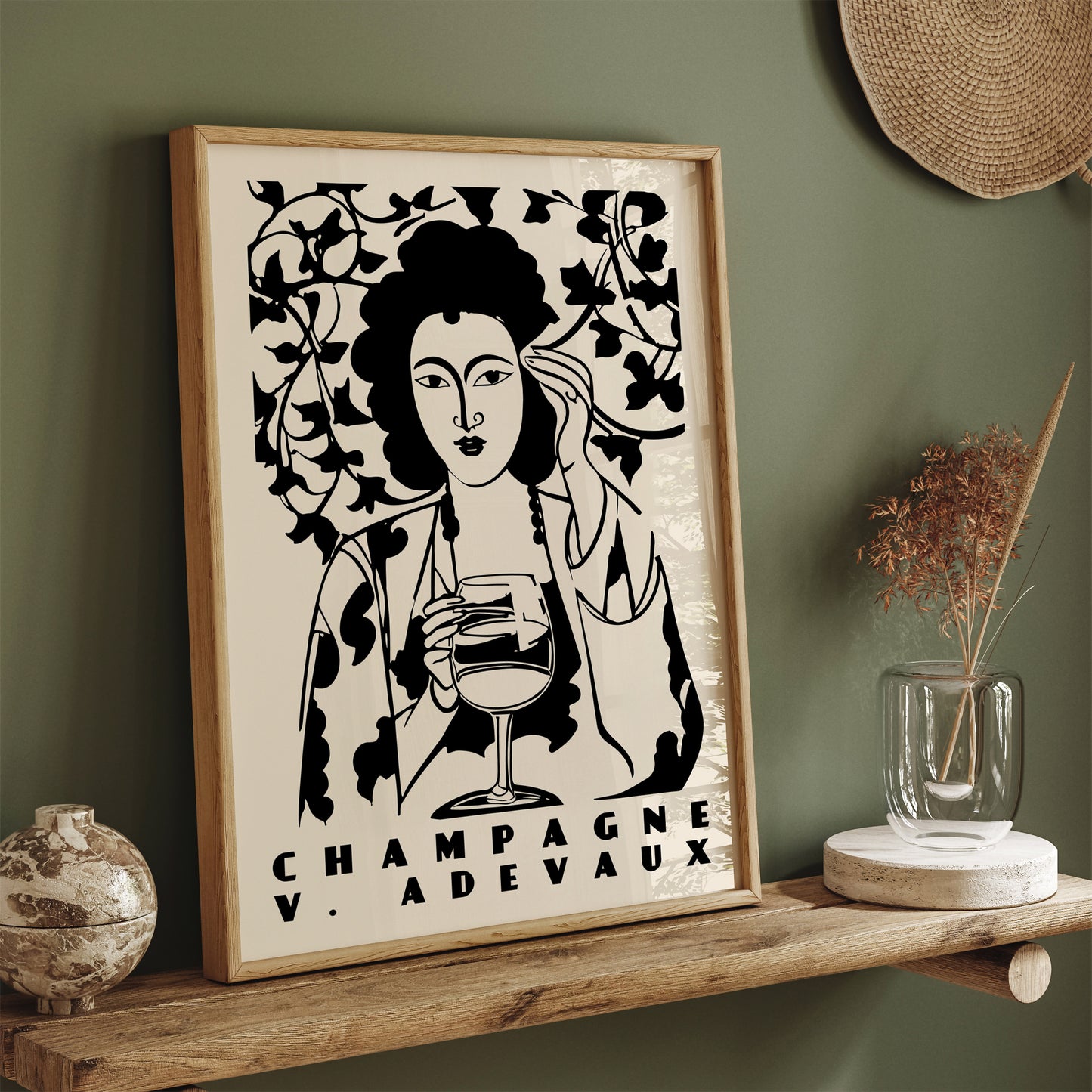 French Champagne Ink Wall Poster