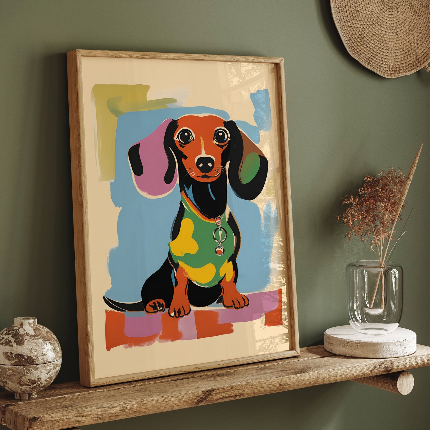 Colorful Dachshund Painting Poster