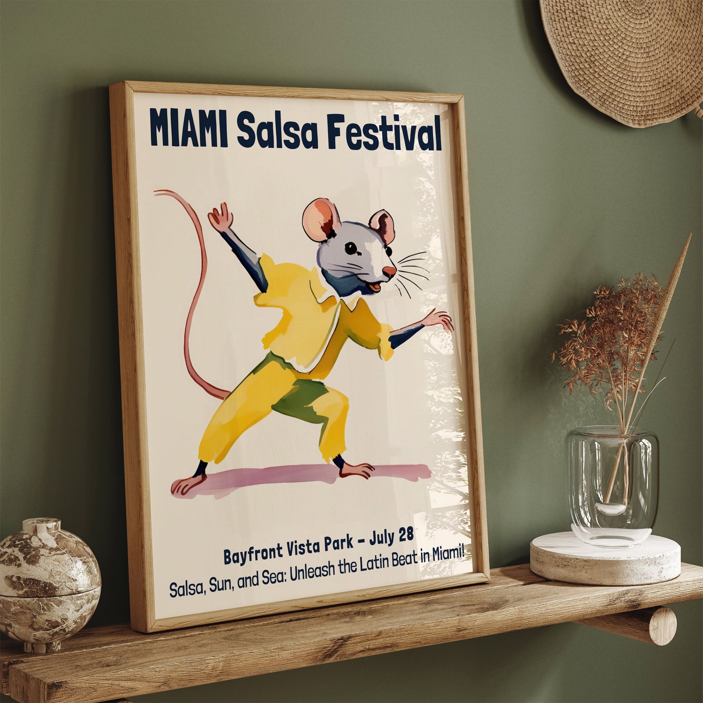 Miami Salsa Festival Cute Mouse Poster