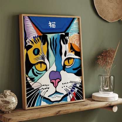 Watercolor Japanese Cat Poster