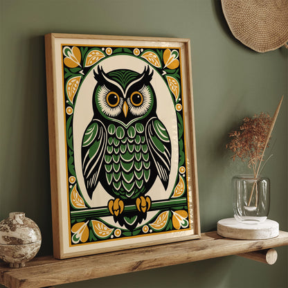 Farmhouse Wall Decor - Bohemian Owl Portrait Poster