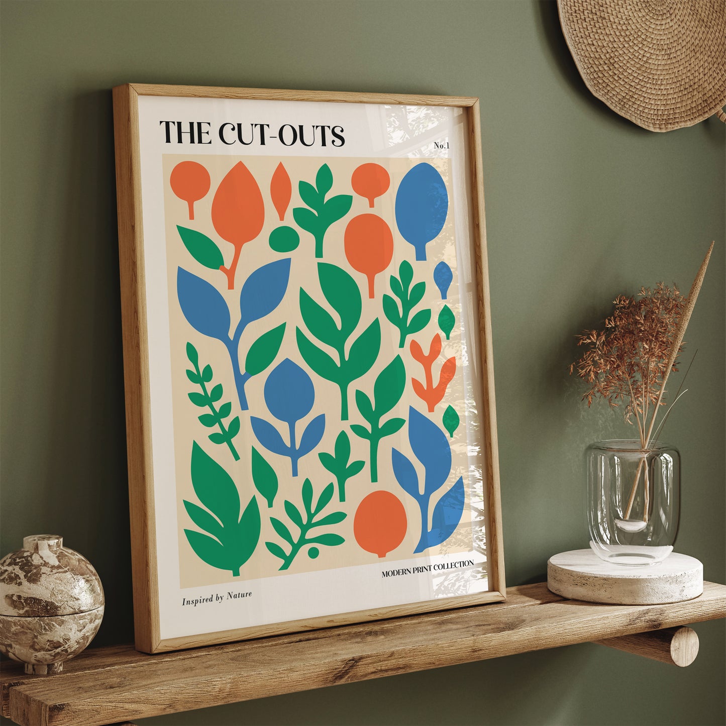 Chic French Botanical Papercut Print