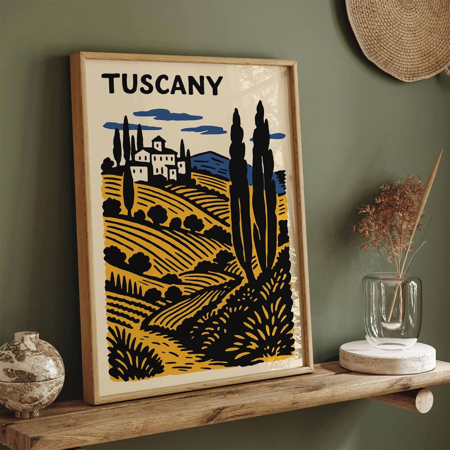 Tuscany Italy Poster - Retro Travel Art Print