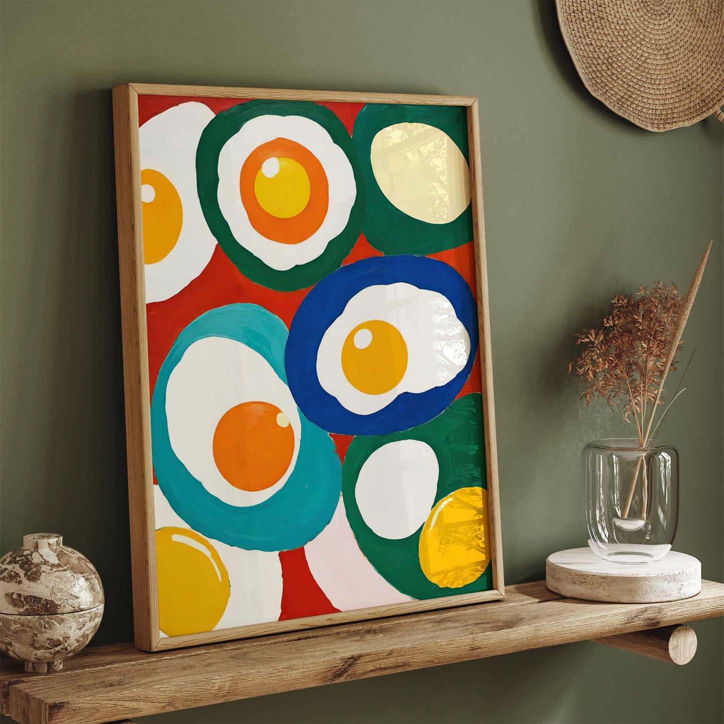 Colorful Fried Eggs Painting Art Print