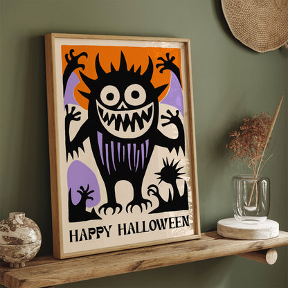 Happy Halloween Spooky Monster Wall Art 2024