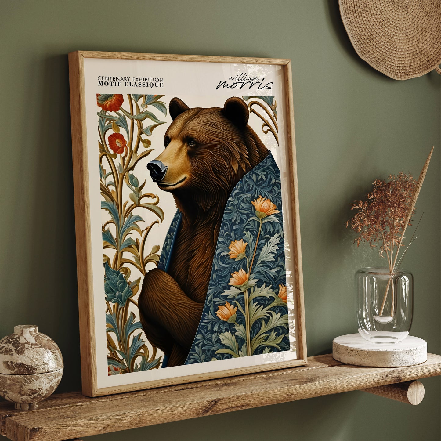 Victorian Bear, William Morris Poster