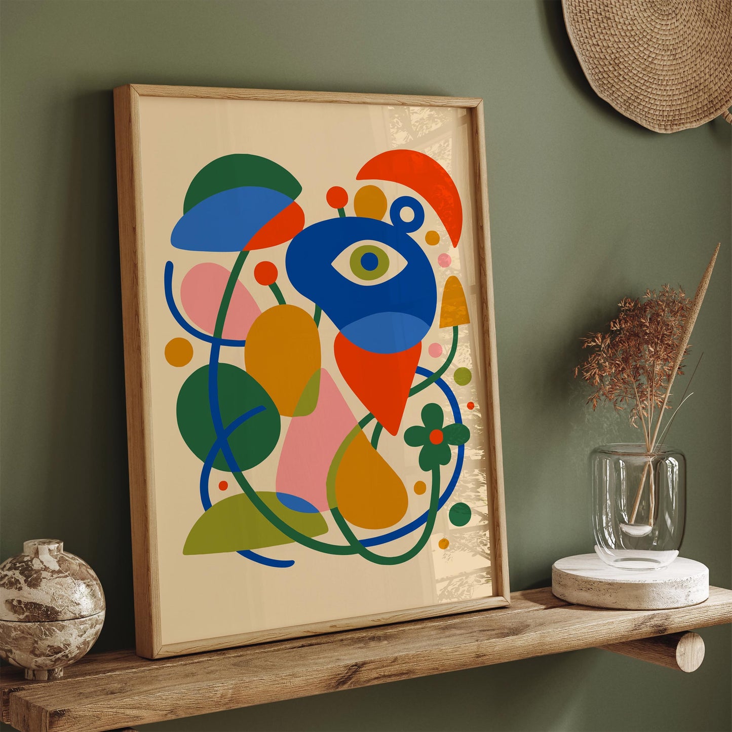 Retro Colorful Abstract Wall Art Print 2026