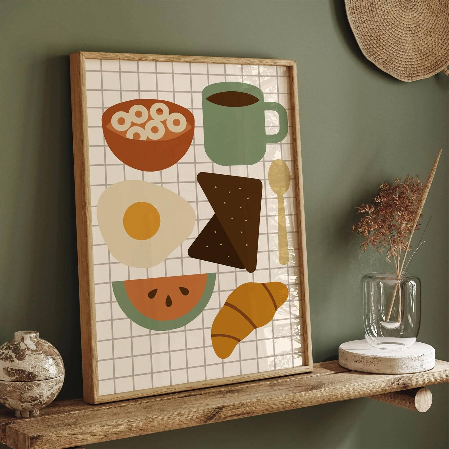 Retro Scandinavian Breakfast Art Print for Kitchen Wall Decor