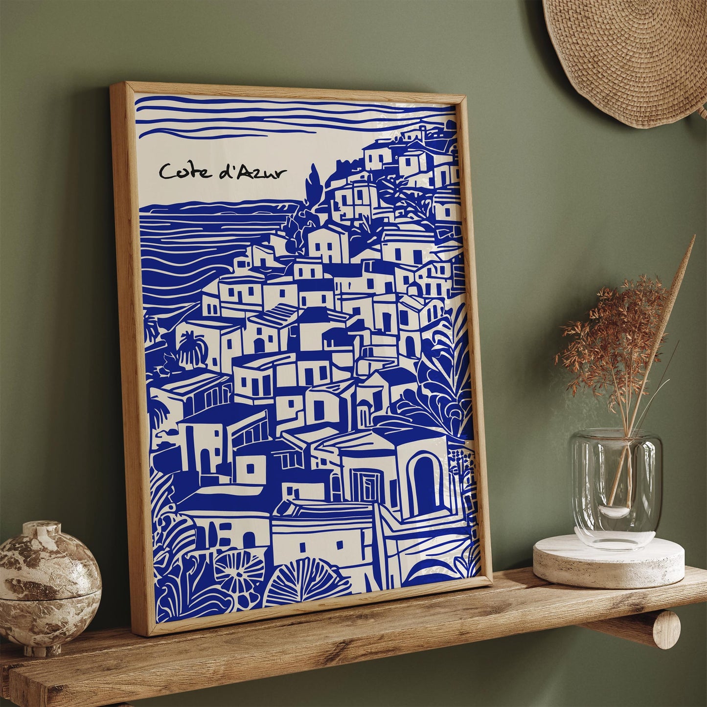 Cote d Azur Scenic Blue Travel Poster