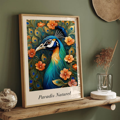 Paradis Naturel Peacock Floral Poster