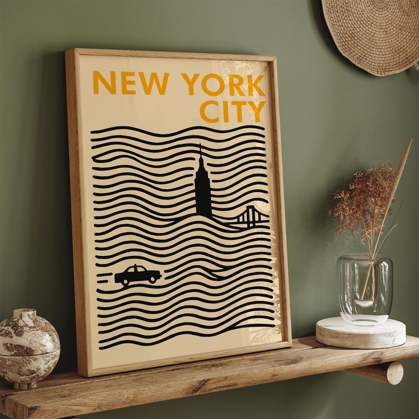 Modern New York City Poster - Minimalist Travel Print