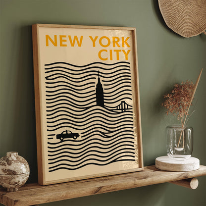 Modern New York City Poster - Minimalist Travel Print