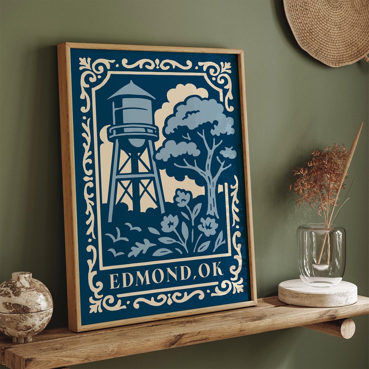 Edmond OK Travel Blue Poster