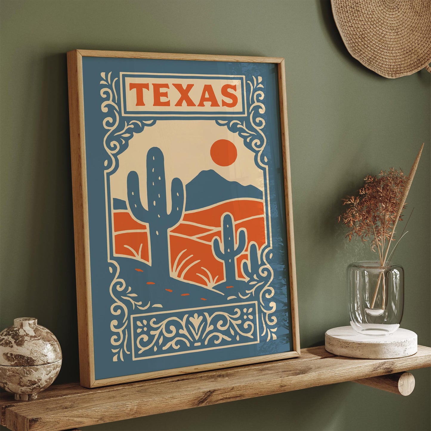 Texas Landscape Travel Poster - Country Style Home Decor