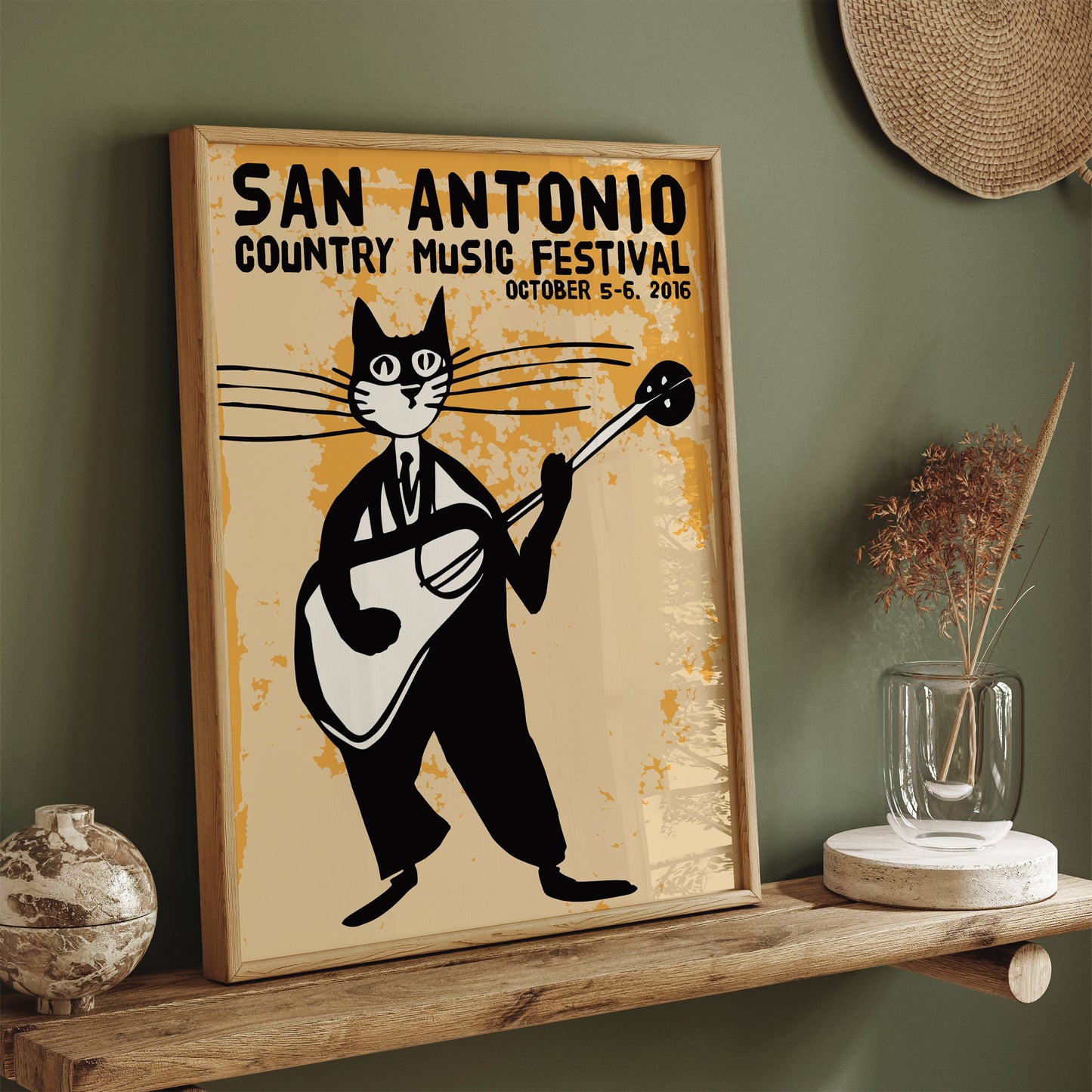 San Antonio Country Music Festival Yellow Poster