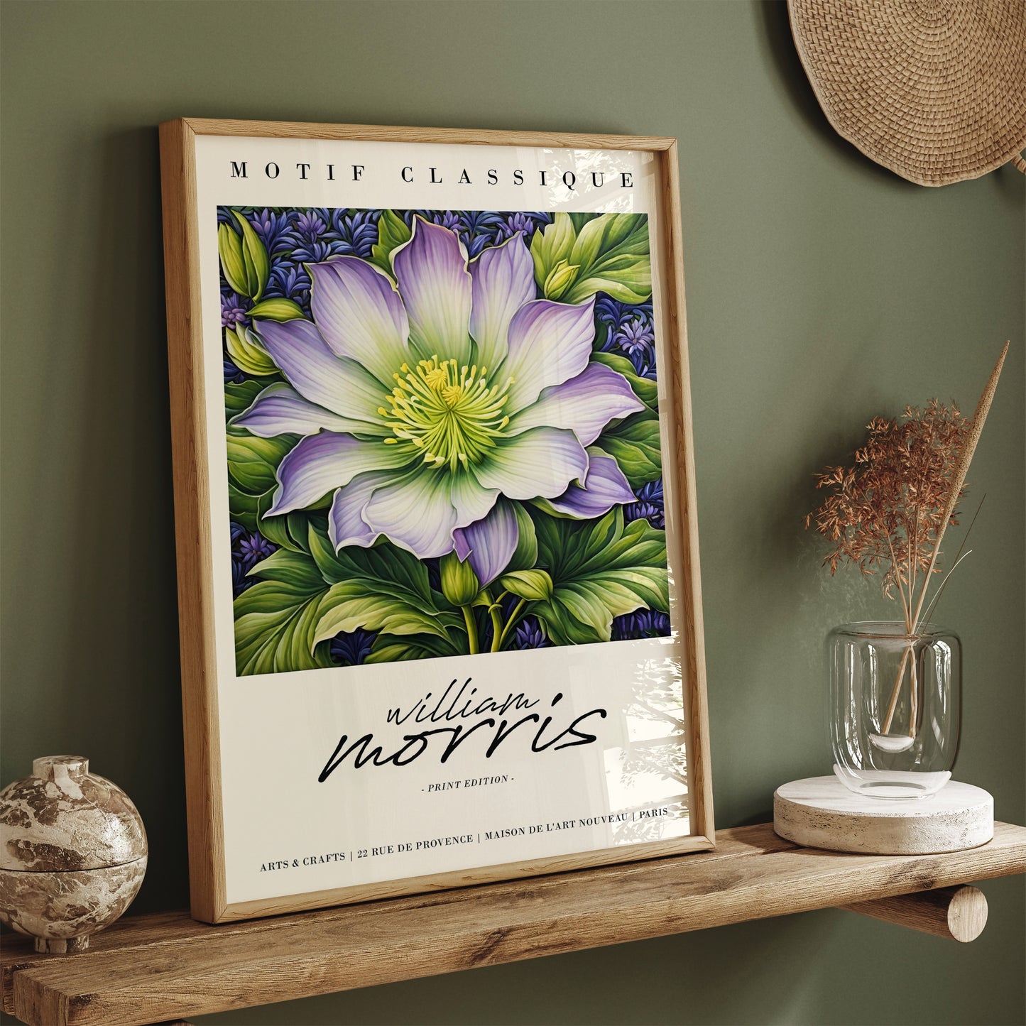 Morris Inspired Flower Art Print 2024