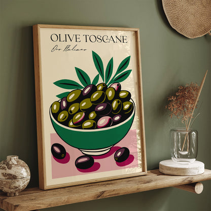 Retro Olive Toscane Kitchen Art Print