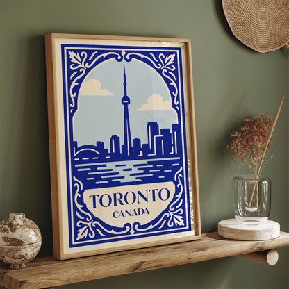 Toronto Canada Poster - Blue Canadian Cityscape Print