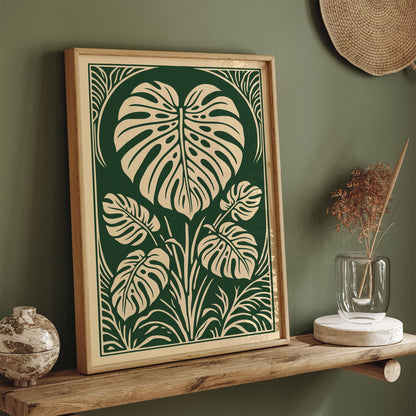 Vintage Monstera Leaf Poster