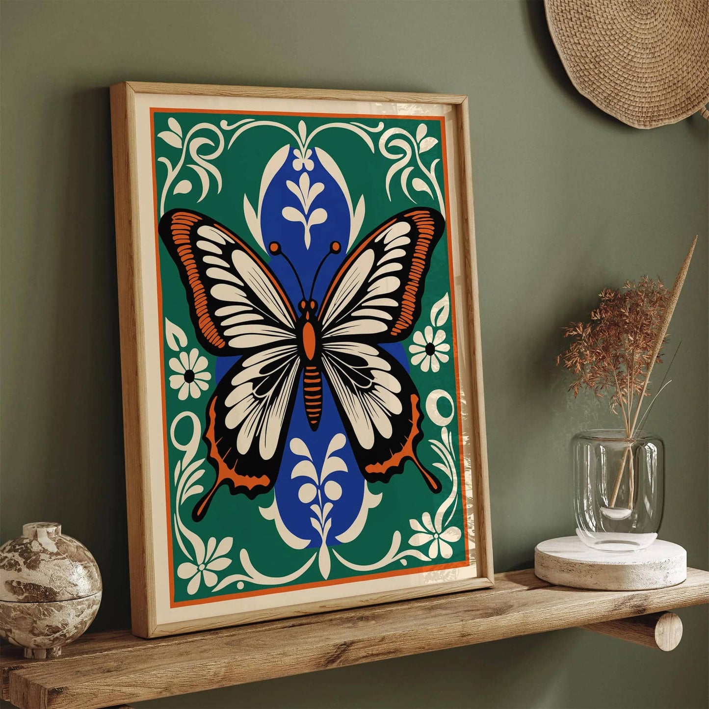 Vintage Rococo Butterfly Animal Art Print