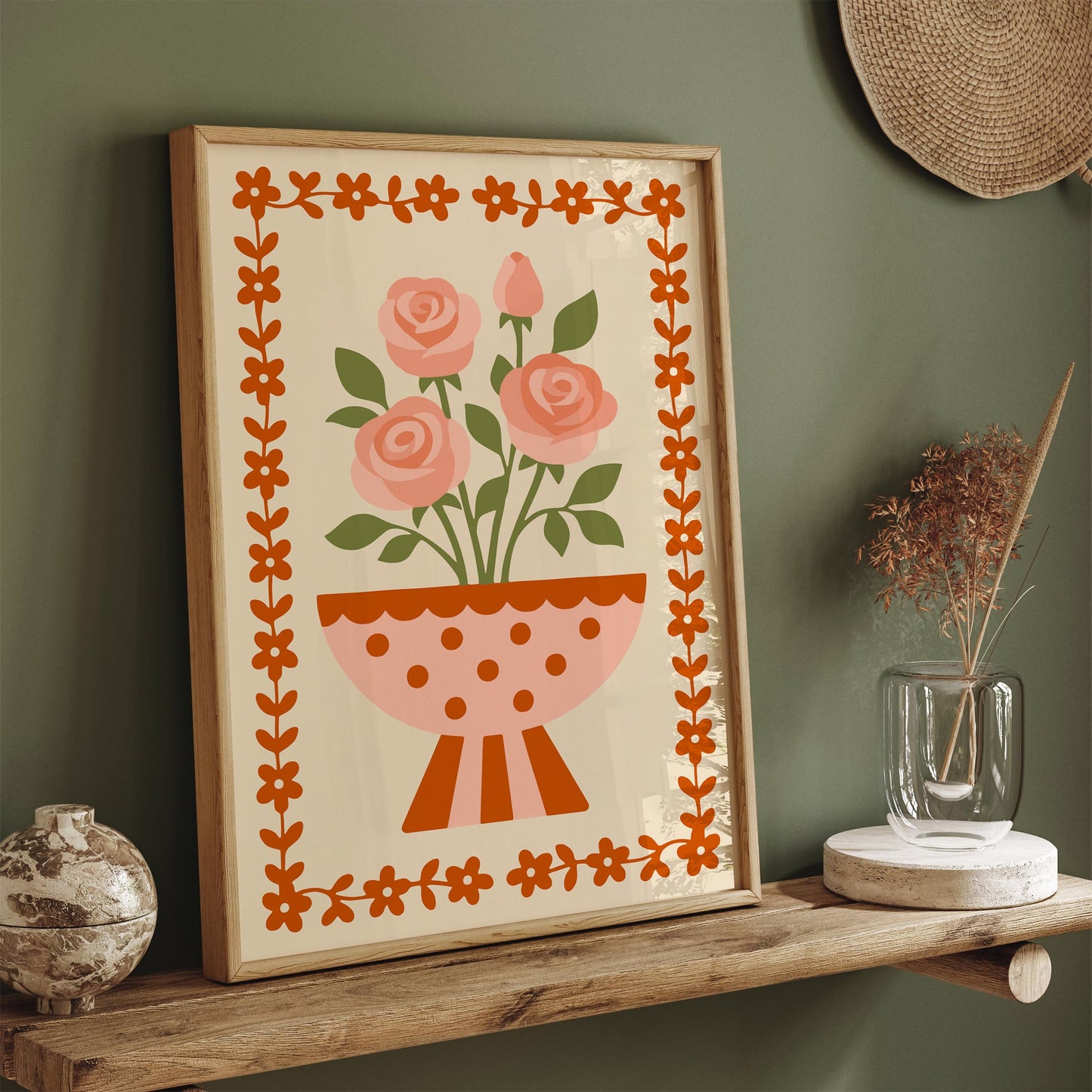 Retro Cute Flowers Poster 2026