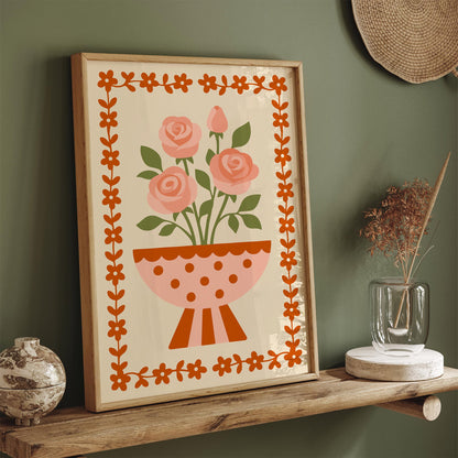 Retro Cute Flowers Poster 2026