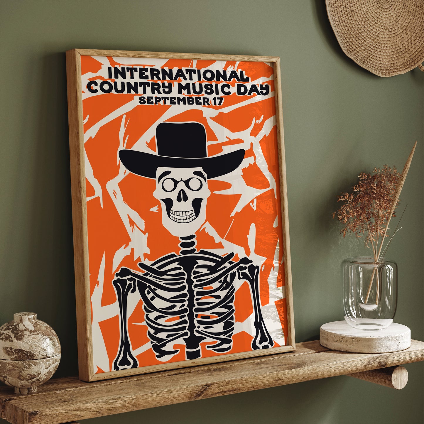 Country Music Day Skeleton Poster