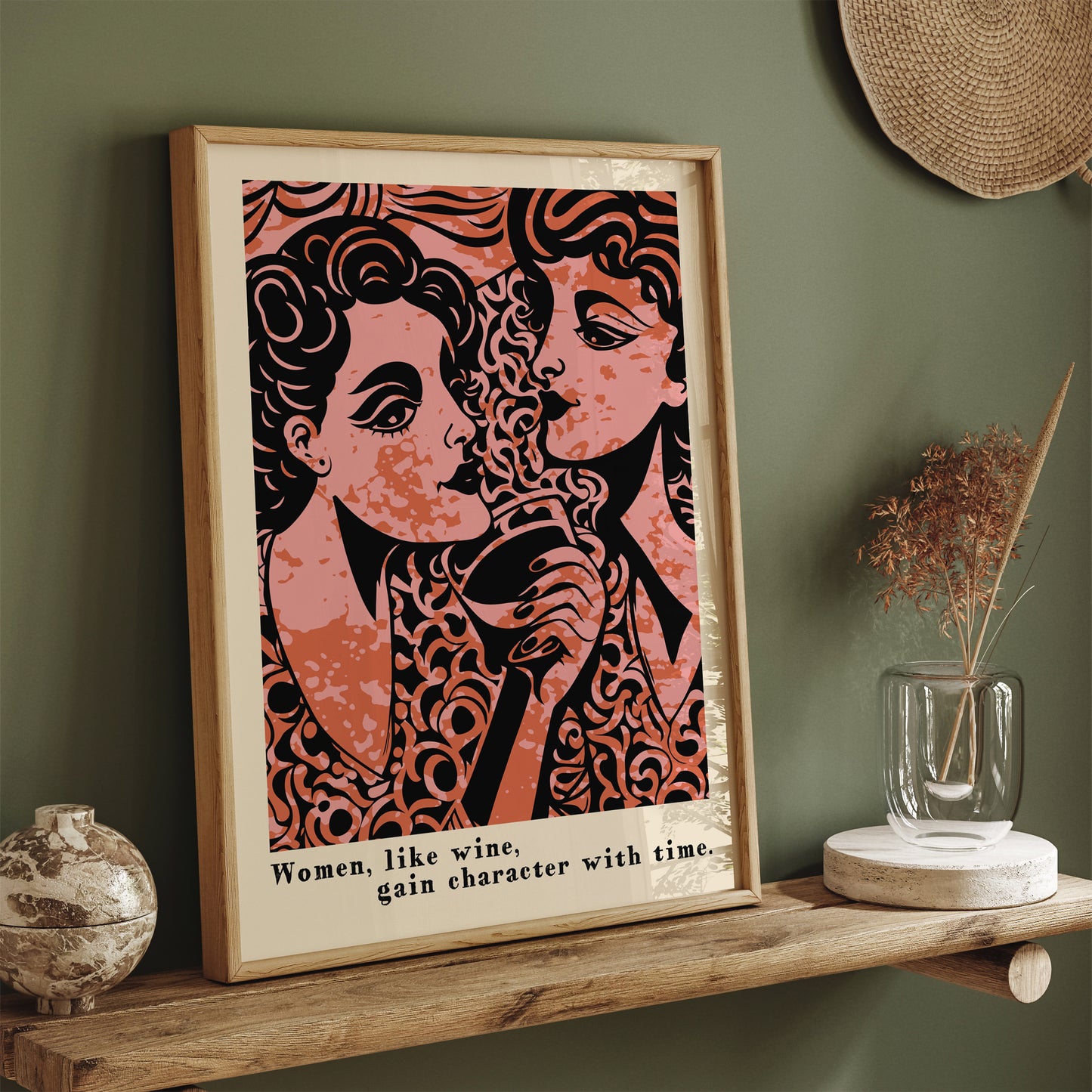 Feminine Wine Art Poster