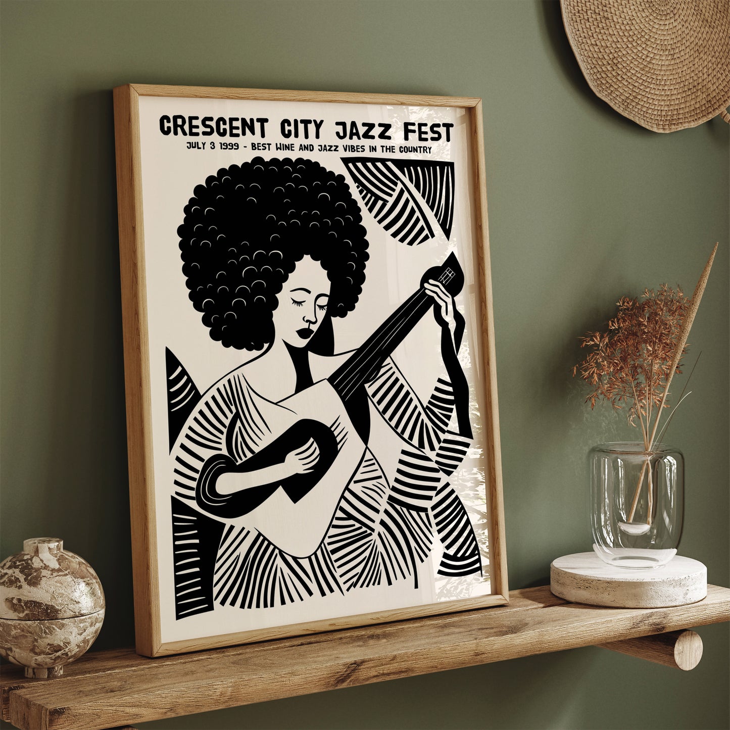 Crescent City Jazz Fest B&W Poster