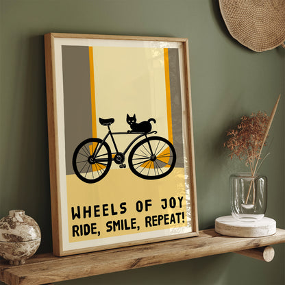 Motivational Cycling Cat Poster