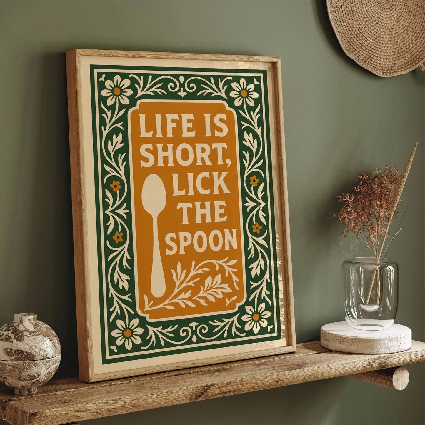 Life is Short, Lick the Spoon Poster, Rococo Revival Wall Art