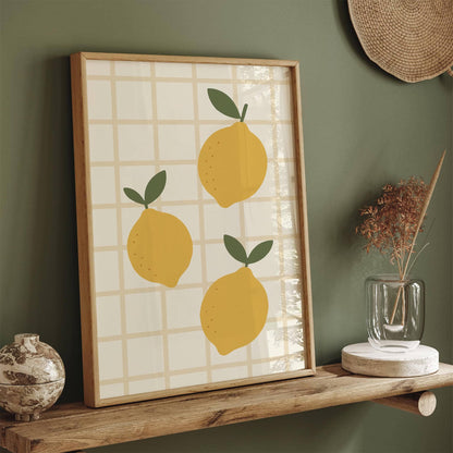 Retro Lemons Wall Art – Vintage Kitchen Print