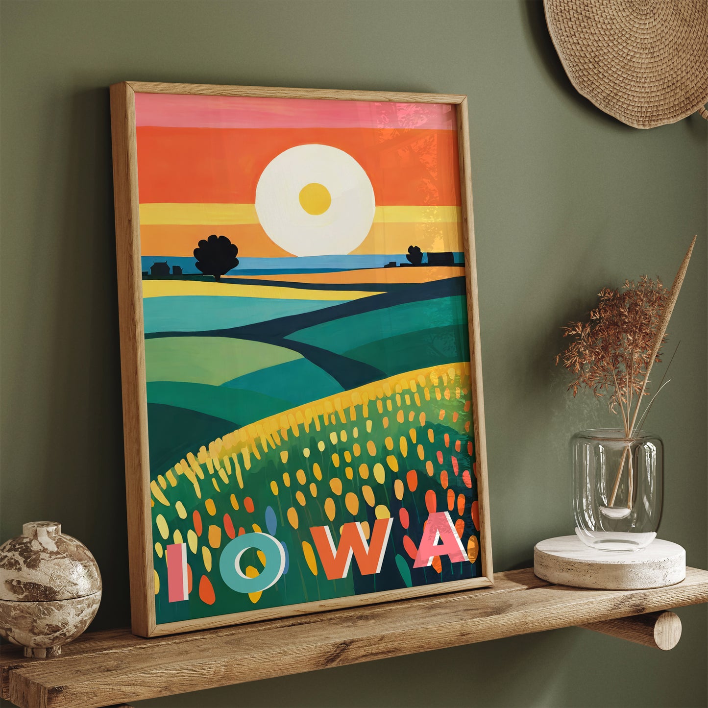 Iowa Landscape Colorful Wall Art