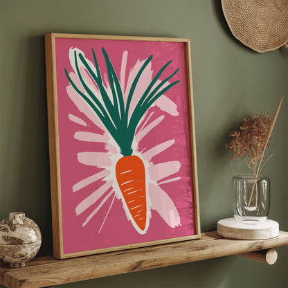 Pink Pop Art Carrot Poster