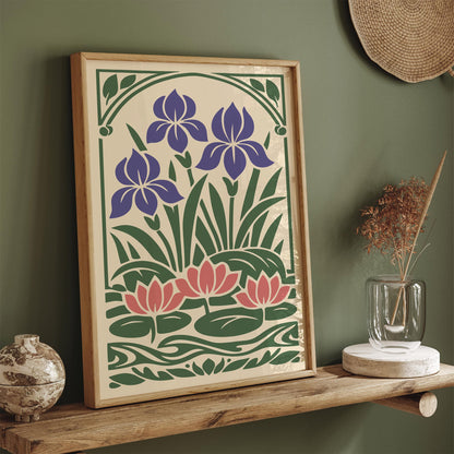 Water Lilies Botanical Poster