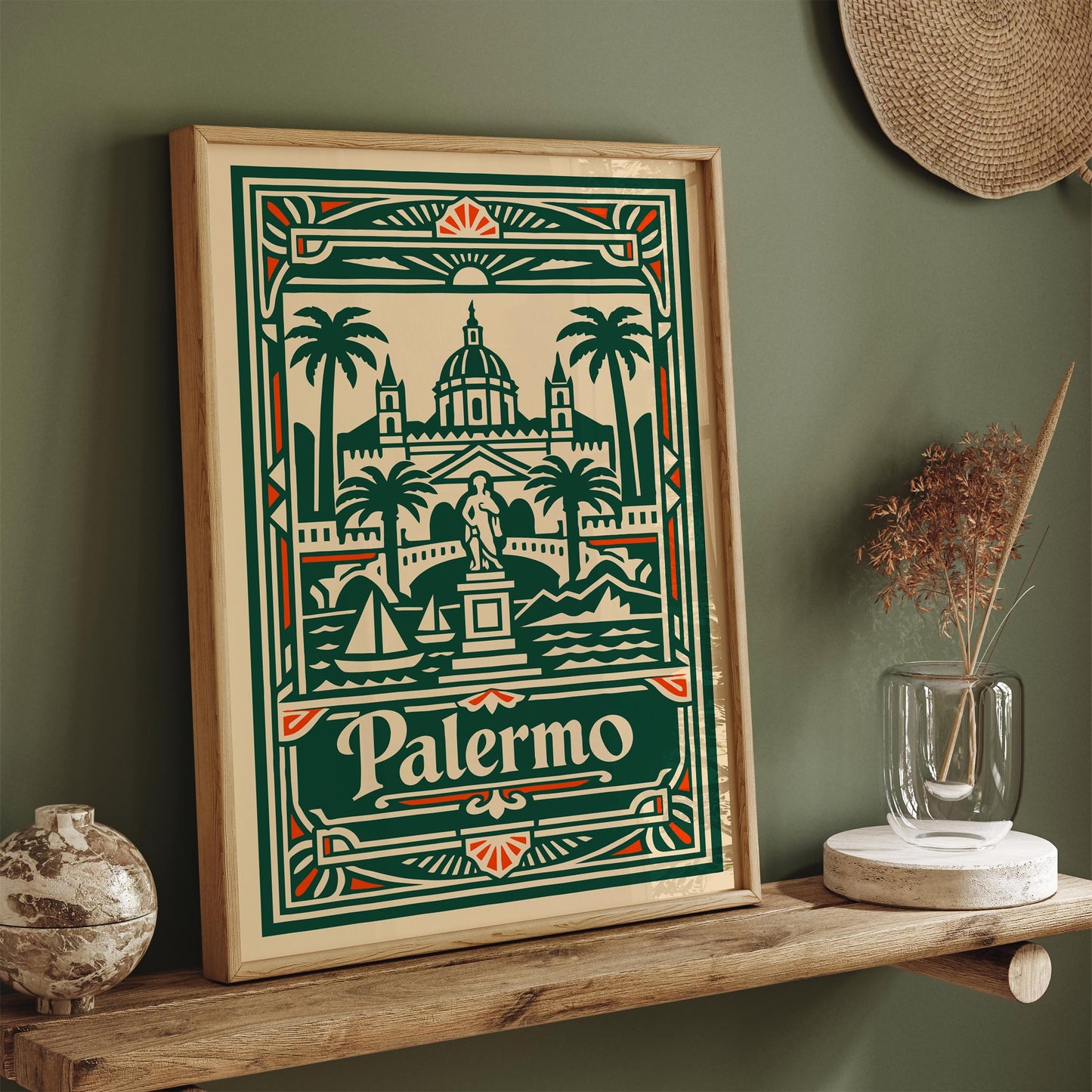 Palermo Art Deco Travel Poster – Wall Art Print