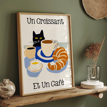 Un Croissant - French Breakfast Cute Poster