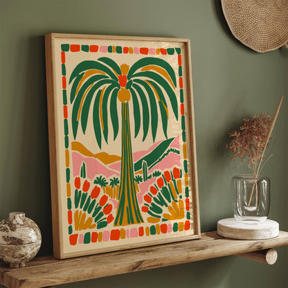 Colorful Palm Tree Poster Bohemian Home Decor