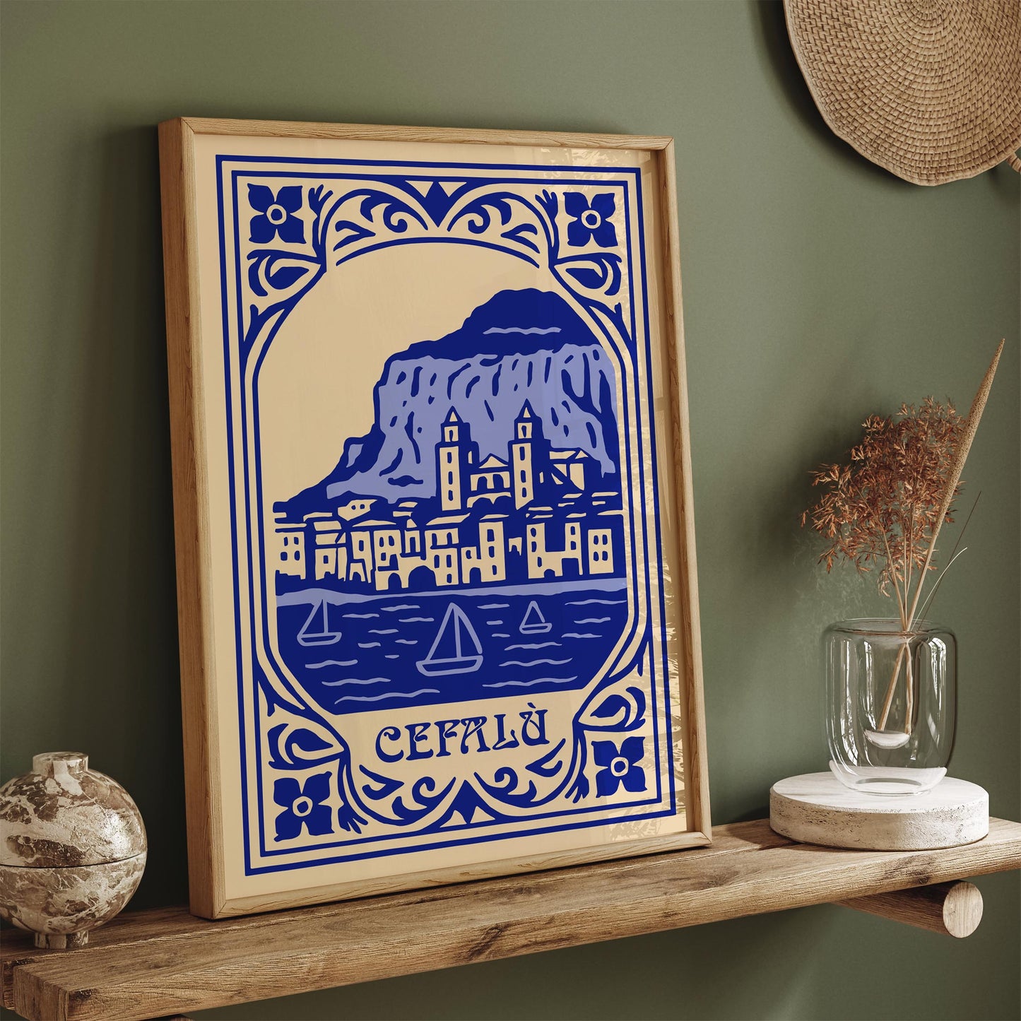 Cefalu Palermo Sicily Travel Poster